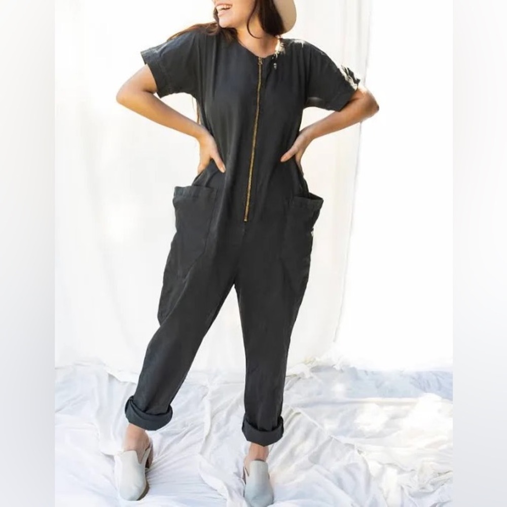 Mien Studios Together Zipper Jumpsuit- Size Small - Black